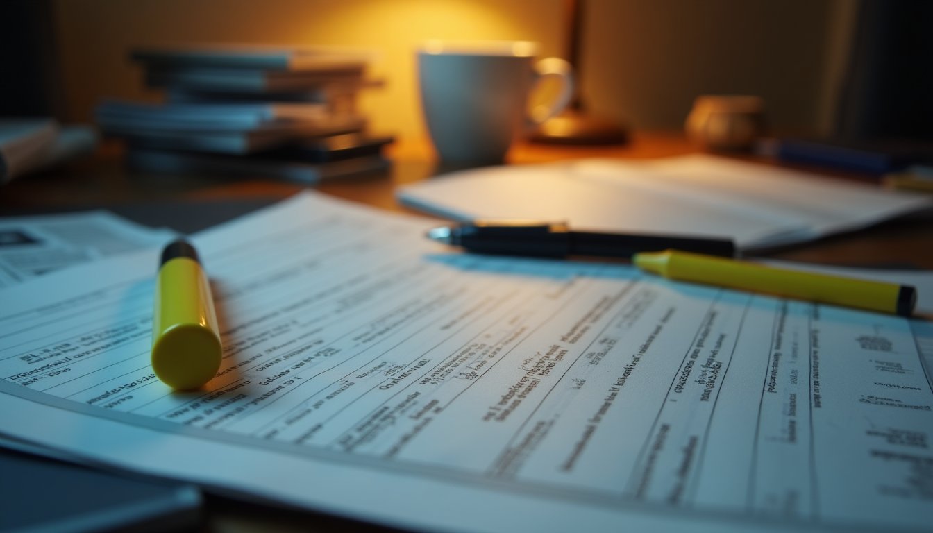 Lista impressa de empresas, rabiscada e desatualizada, sobre a mesa